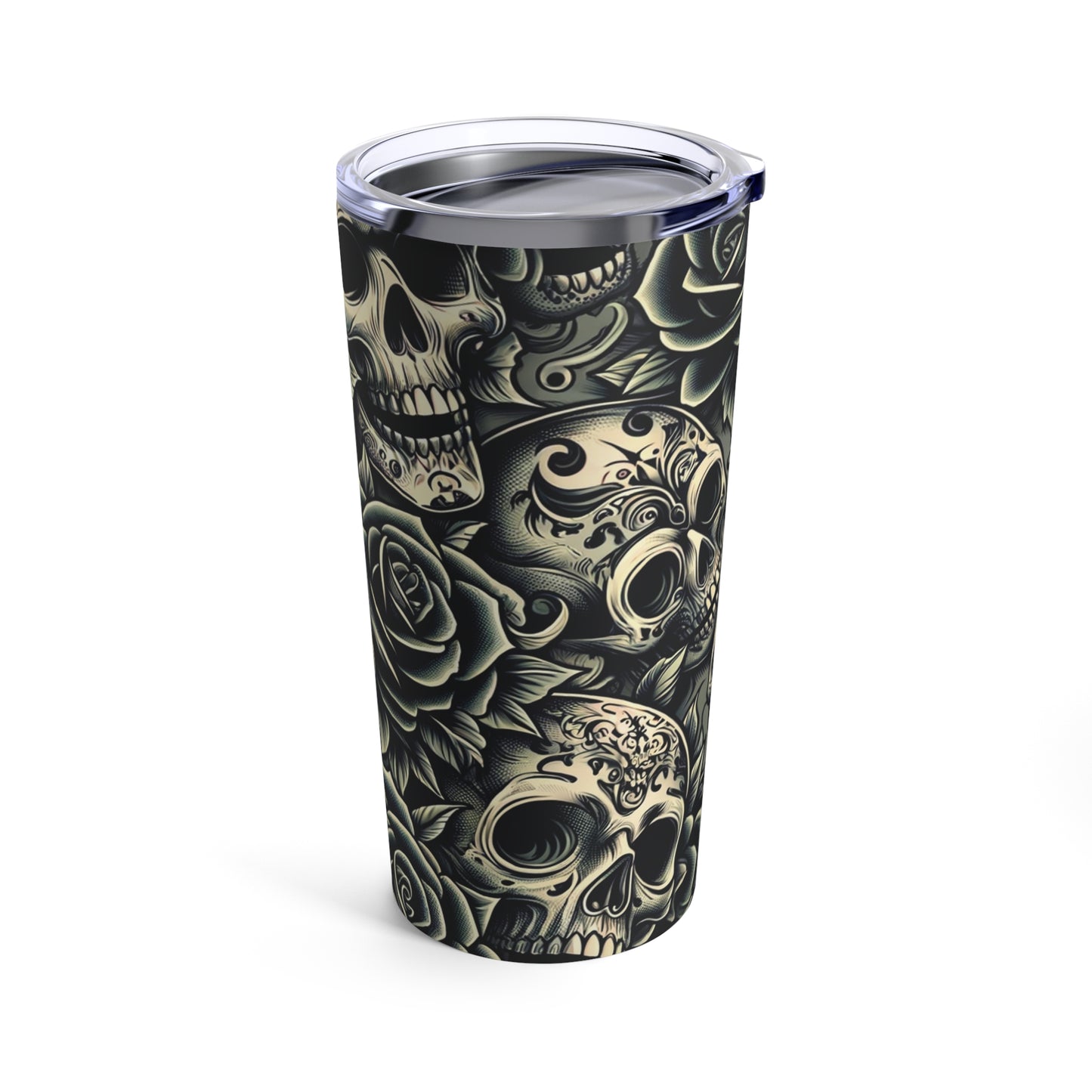 Skulls and Roses Tumbler (Green)