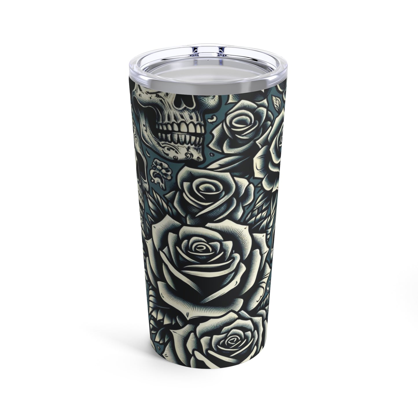 Skulls and Roses Tumbler (Light Green)