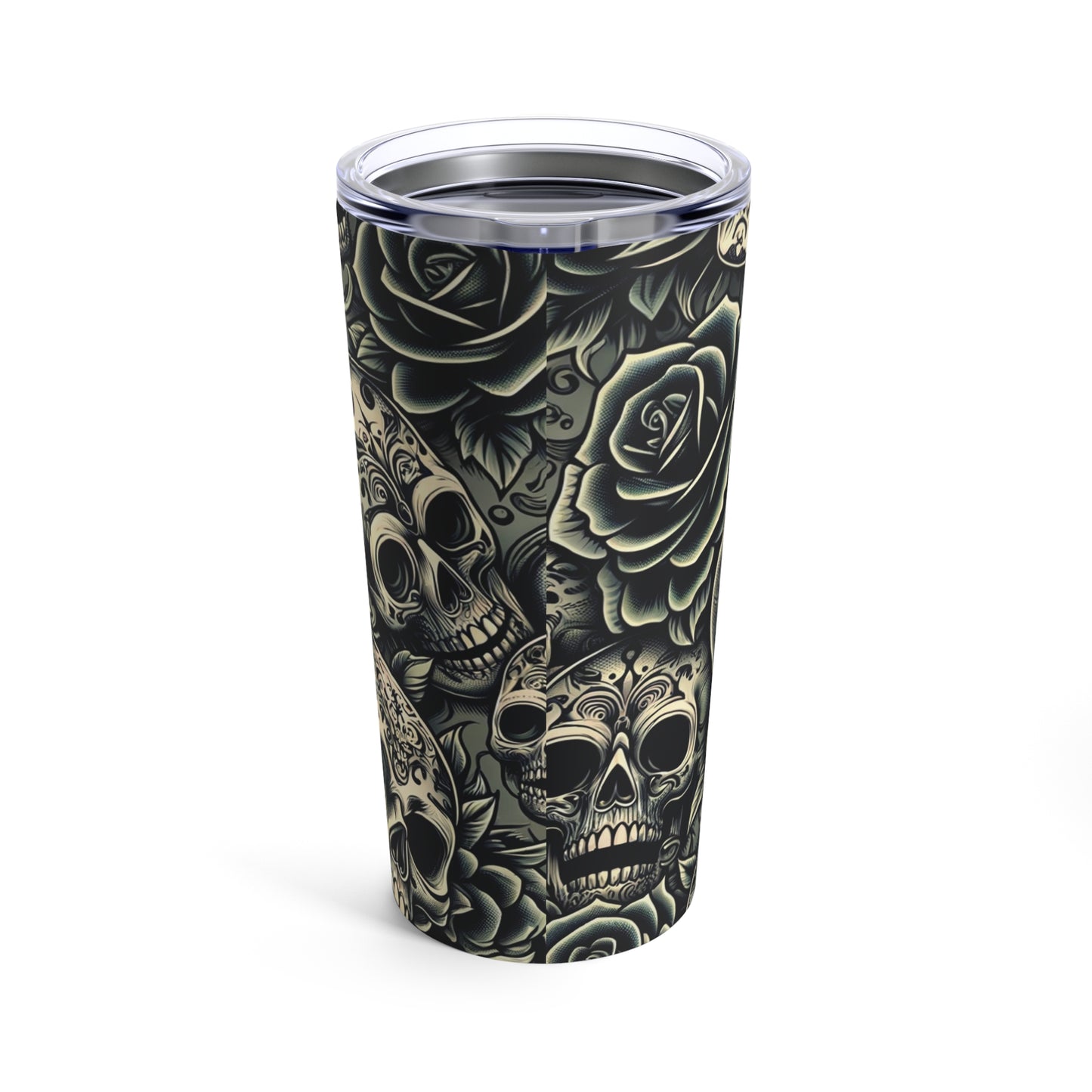 Skulls and Roses Tumbler (Green)