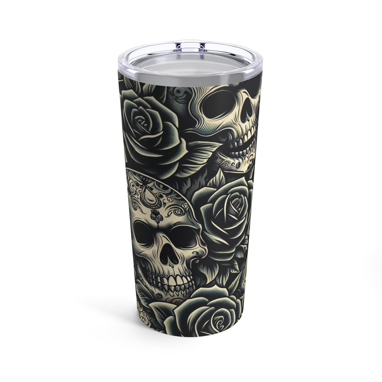 Skulls and Roses Tumbler (Green)