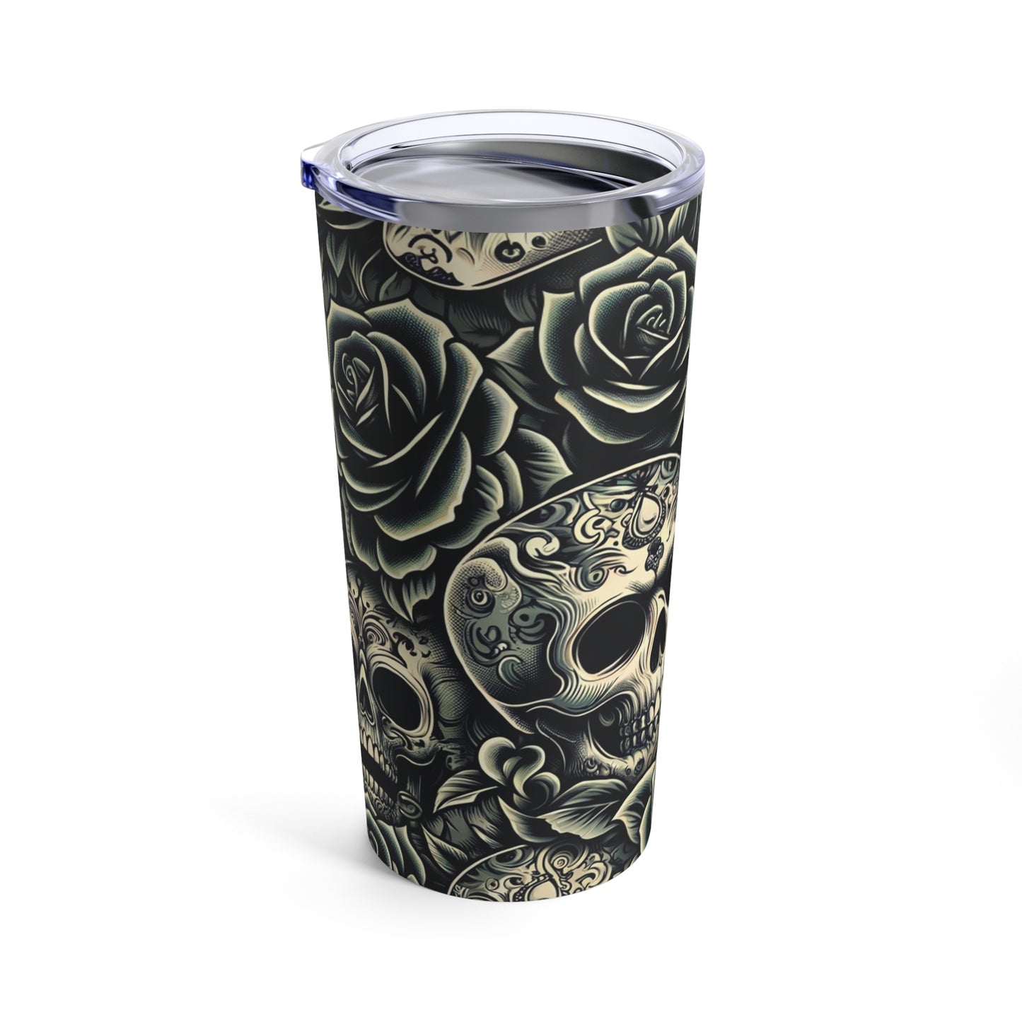 Skulls and Roses Tumbler (Green)